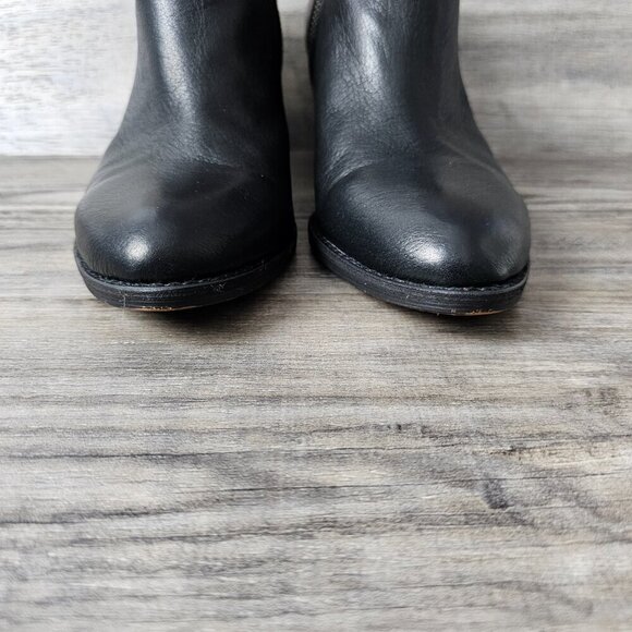 Silent D Bichon Anthropologie Bootie Leather Black Cutout Zip Ankle Boots - Picture 5 of 12